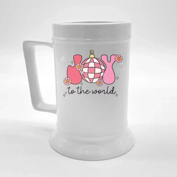 Joy To The World Cute Disco Holiday Front & Back Beer Stein