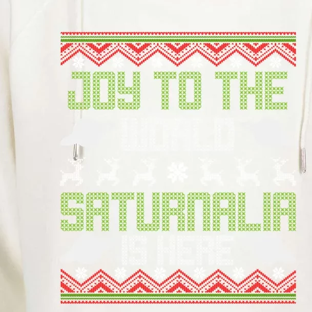 Joy To The World Saturnalia Ro Empire History Christmas Cute Gift Womens Funnel Neck Pullover Hood