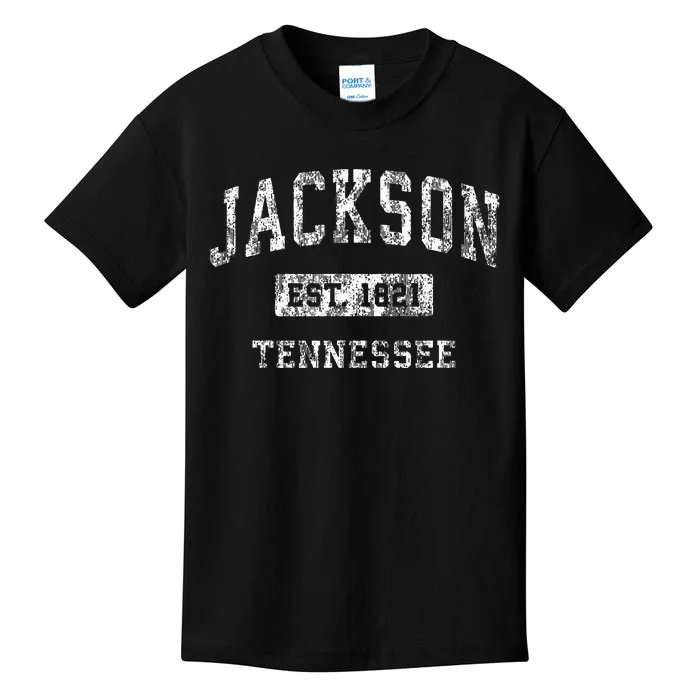 Jackson Tennessee Tn Vintage Established Sports Kids T-Shirt