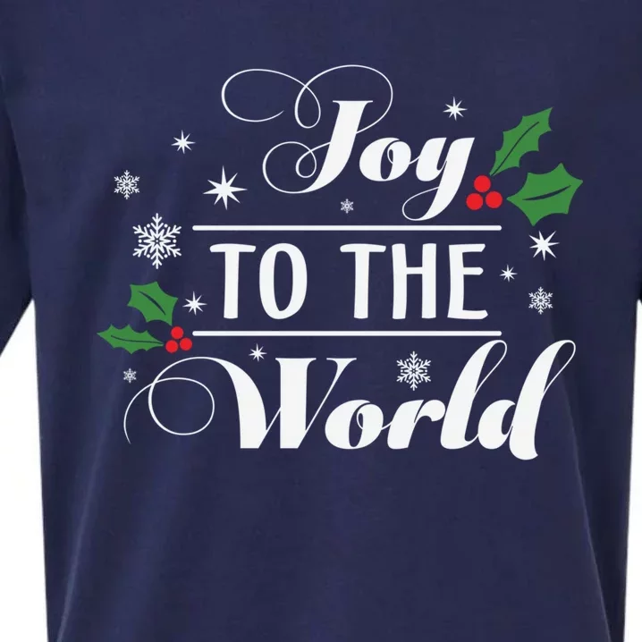 Joy To The World Snowflake Christmas Gift Sueded Cloud Jersey T-Shirt