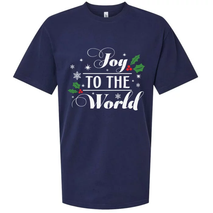 Joy To The World Snowflake Christmas Gift Sueded Cloud Jersey T-Shirt