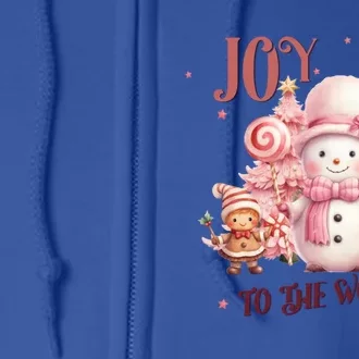 Joy To The World Snowflakes Christmas Xmas Holiday Gift Full Zip Hoodie