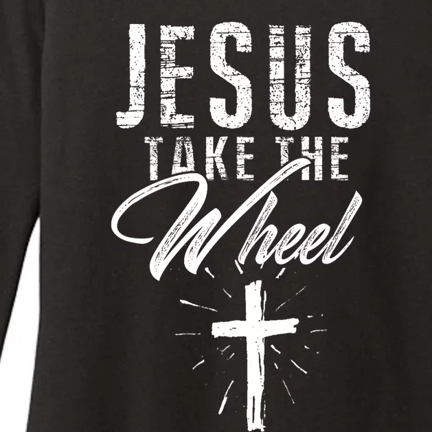 Jesus take the Wheel Design for Wo Christian Faith Womens CVC Long Sleeve Shirt