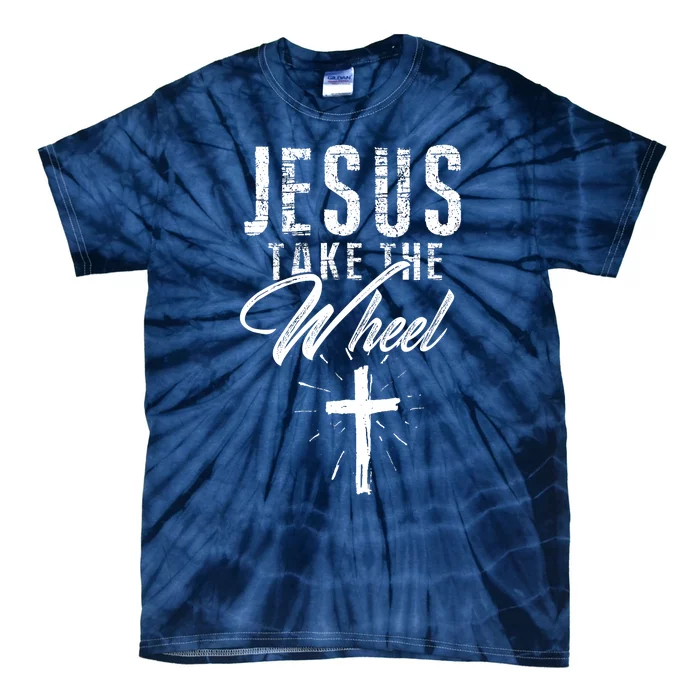 Jesus take the Wheel Design for Wo Christian Faith Tie-Dye T-Shirt