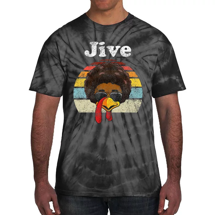 Jive Thanksgiving Turkey Day Funny Face Vintage Retro Style Tie-Dye T-Shirt