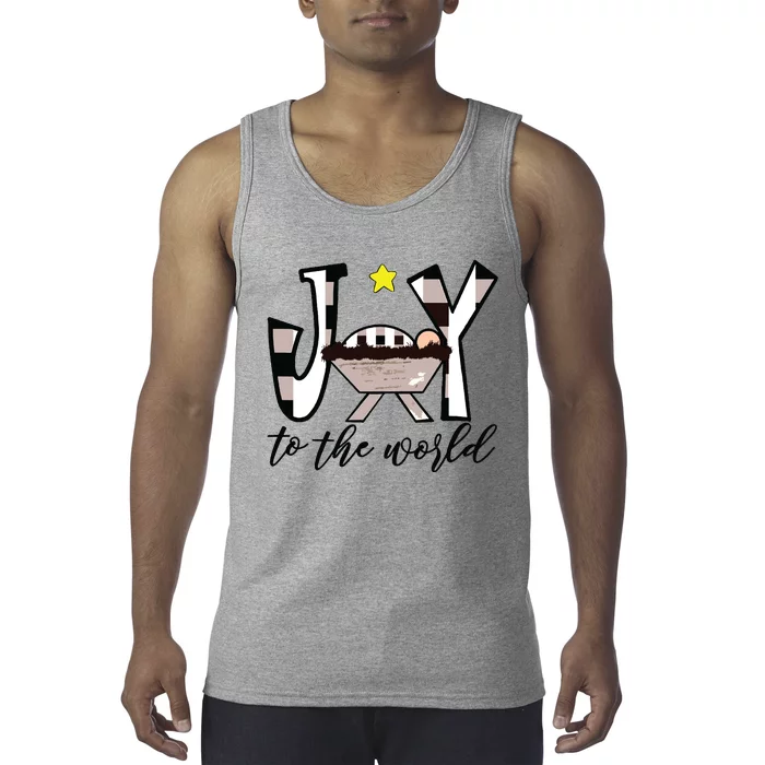 Joy To The World Baby Jesus In The Manger Christmas Design Tank Top