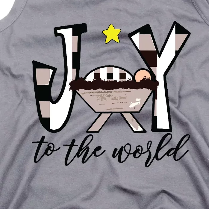 Joy To The World Baby Jesus In The Manger Christmas Design Tank Top