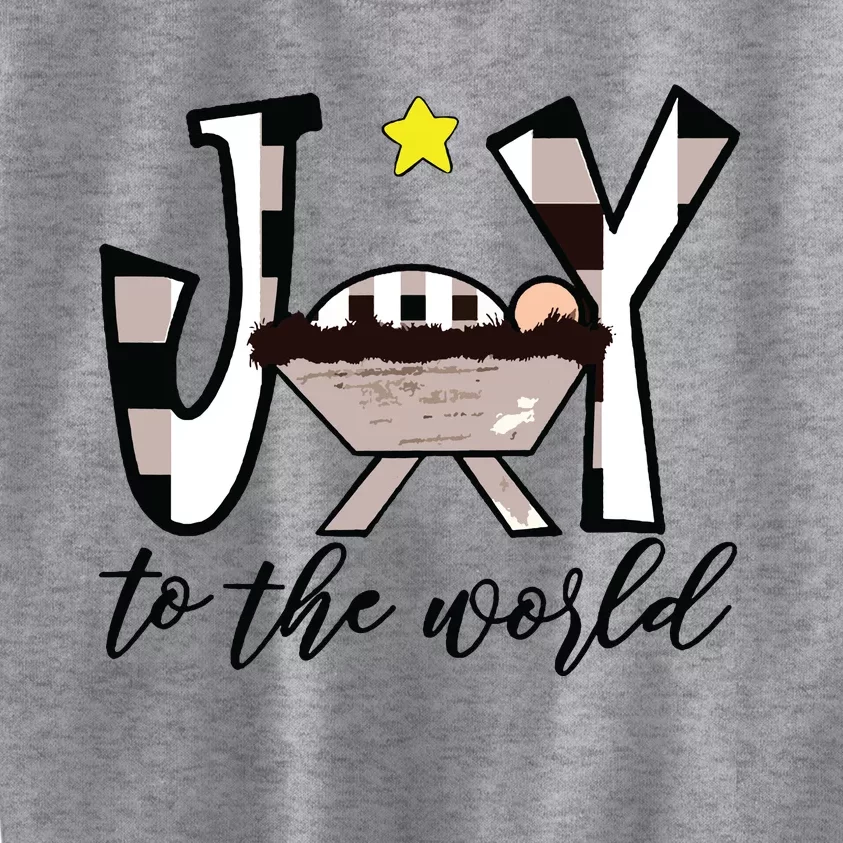 Joy To The World Baby Jesus In The Manger Christmas Design Kids Sweatshirt