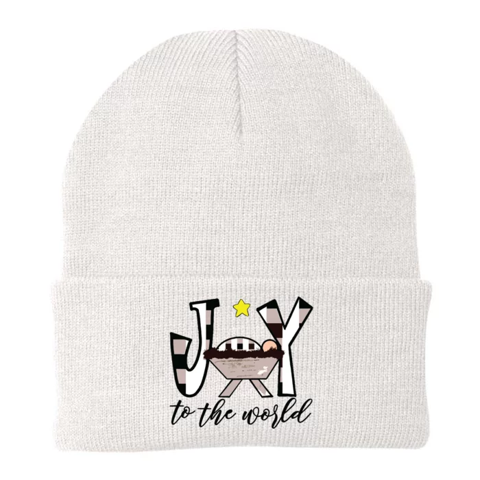 Joy To The World Baby Jesus In The Manger Christmas Design Knit Cap Winter Beanie