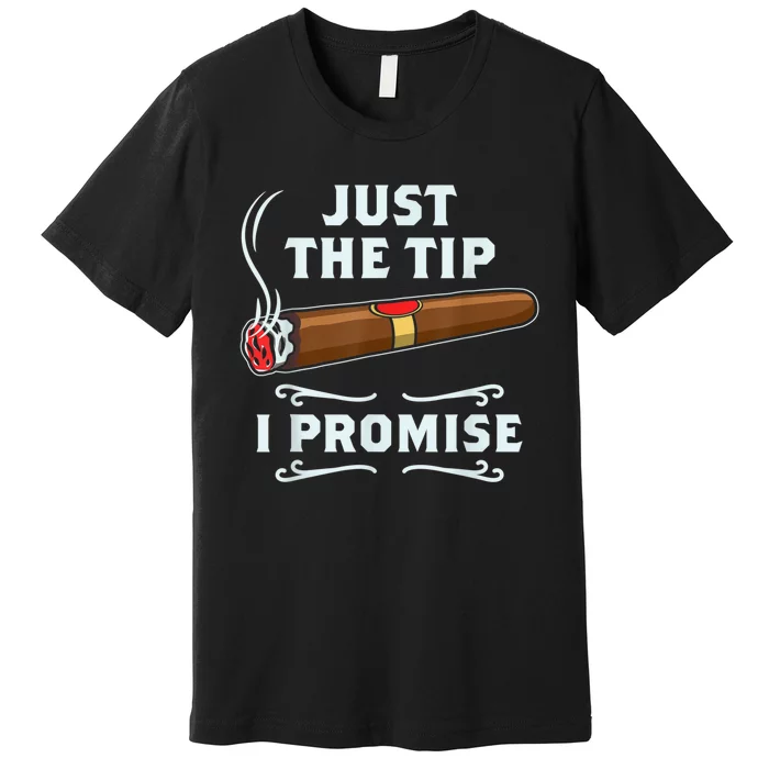 Just The Tip Cigar Smoker Funny Cigar Smoking Premium T-Shirt