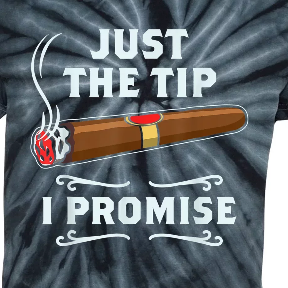 Just The Tip Cigar Smoker Funny Cigar Smoking Kids Tie-Dye T-Shirt