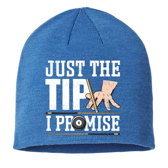 Just The Tip I Promise Billiard Pool Funny Billiard Gift 8 1/2in Sustainable Knit Beanie