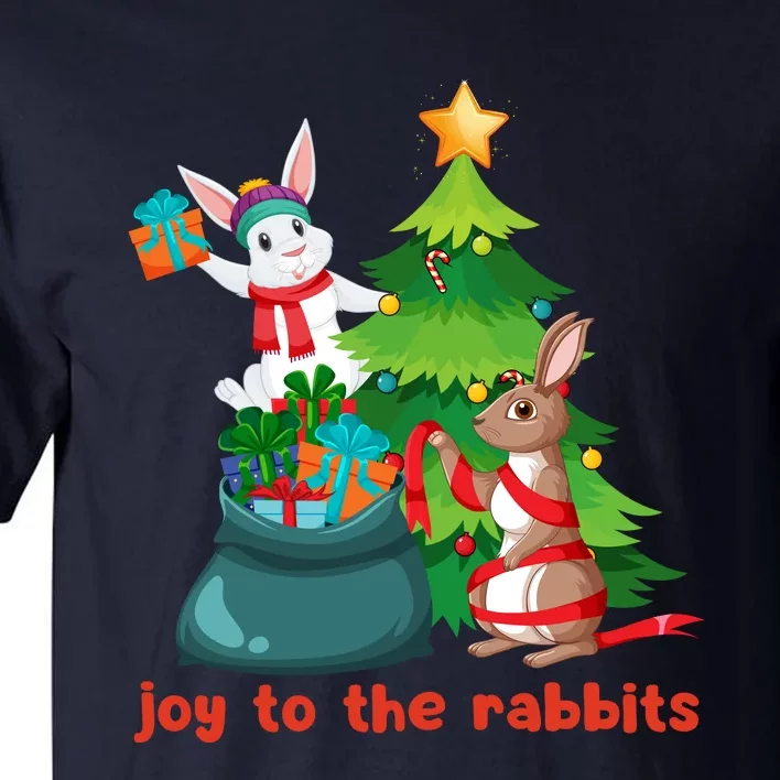 Joy To The Rabbits Funny Christmas Rabbits Tall T-Shirt