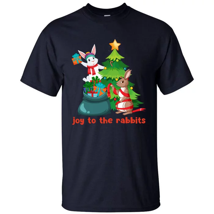 Joy To The Rabbits Funny Christmas Rabbits Tall T-Shirt