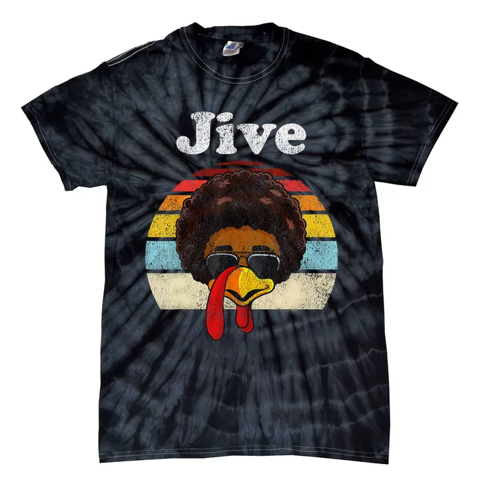 Jive Thanksgiving Turkey Day Funny Face Vintage Retro Style Tie-Dye T-Shirt