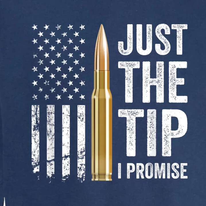 Just The Tip I Promise Funny Gun Owner Pro Guns USA Flag Garment-Dyed Sweatshirt