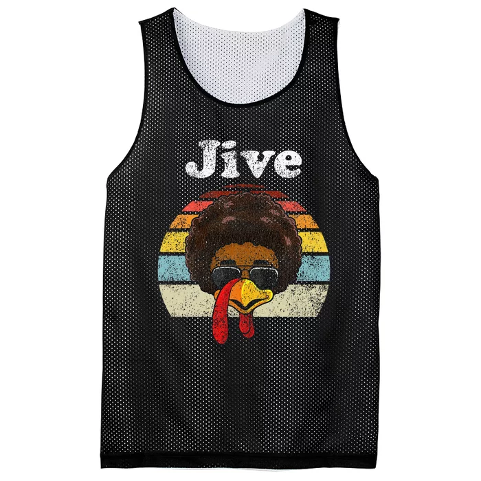 Jive Thanksgiving Turkey Day Funny Face Vintage Retro Style Mesh Reversible Basketball Jersey Tank