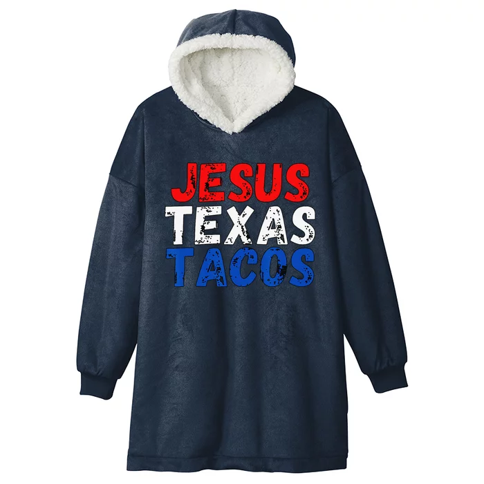 Jesus Texas Tacos Cute Texas Hooded Wearable Blanket