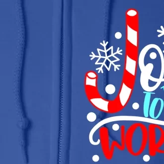 Joy To The World Candy Cane Christmas Cute Gift Full Zip Hoodie