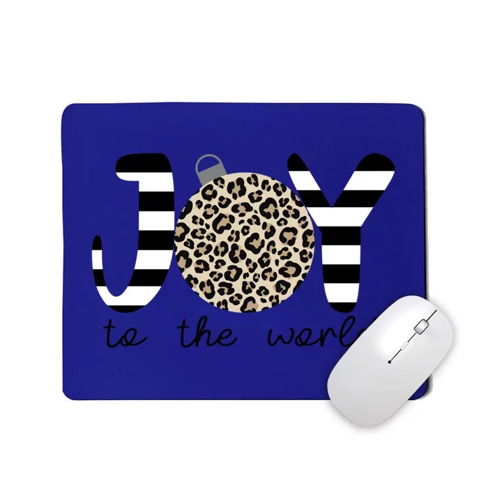 Joy To The World Leopard Striped Cute Christmas Gift Mousepad