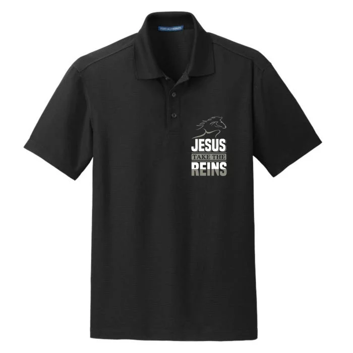 Jesus Take This Reins Dry Zone Grid Performance Polo