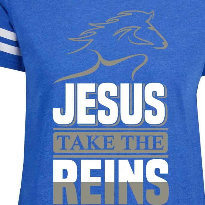 Jesus Take This Reins Enza Ladies Jersey Football T-Shirt