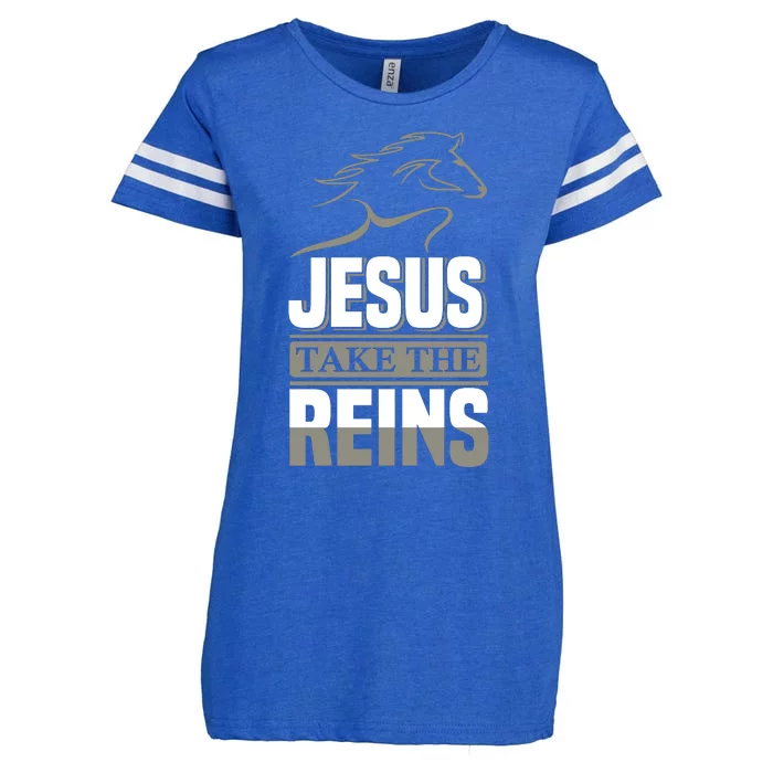 Jesus Take This Reins Enza Ladies Jersey Football T-Shirt