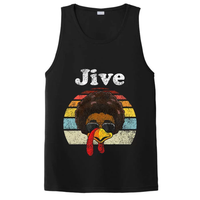 Jive Thanksgiving Turkey Day Funny Face Vintage Retro Style Performance Tank