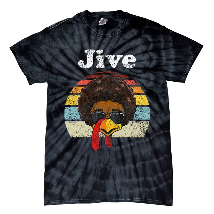 Jive Thanksgiving Turkey Day Funny Face Vintage Retro Style Tie-Dye T-Shirt