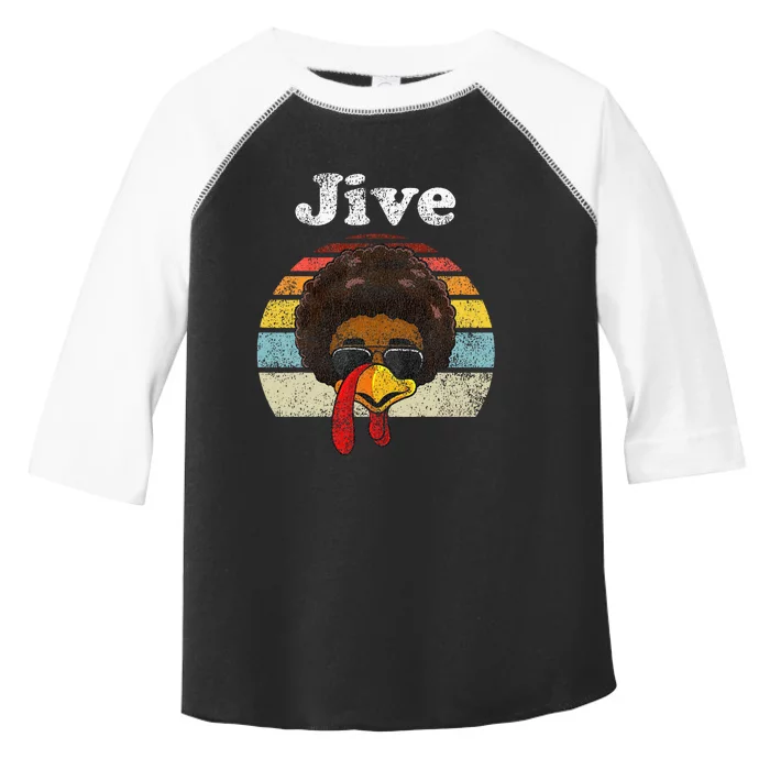 Jive Thanksgiving Turkey Day Funny Face Vintage Retro Style Toddler Fine Jersey T-Shirt