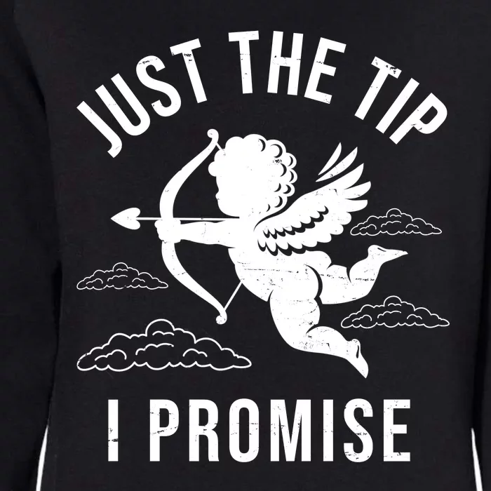 Just The Tip I Promise Funny Cupid Womens California Wash Sweatshirt