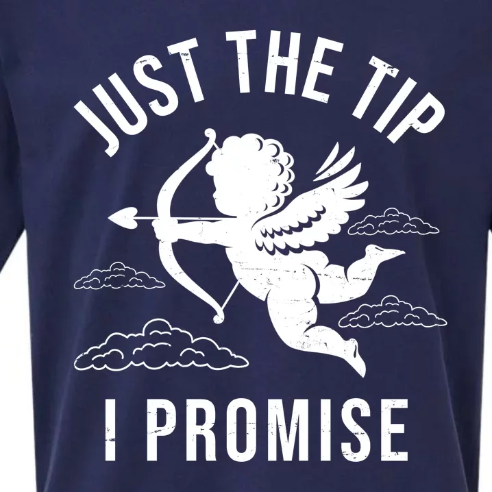 Just The Tip I Promise Funny Cupid Sueded Cloud Jersey T-Shirt