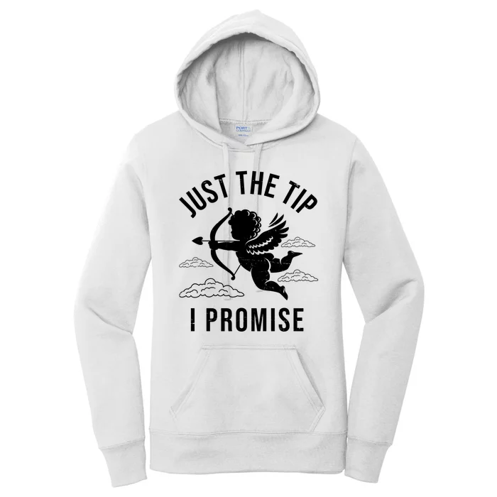 Just The Tip I Promise Funny Cupid Women's Pullover Hoodie