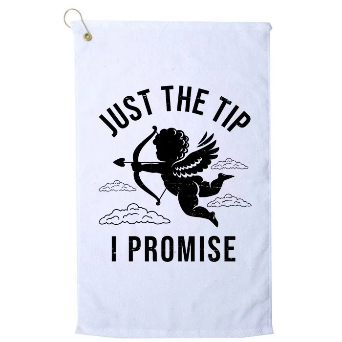 Just The Tip I Promise Funny Cupid Platinum Collection Golf Towel