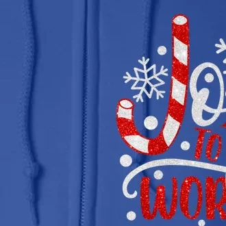 Joy To The World Snowflakes Christmas Pajama Xmas Holiday Funny Gift Full Zip Hoodie