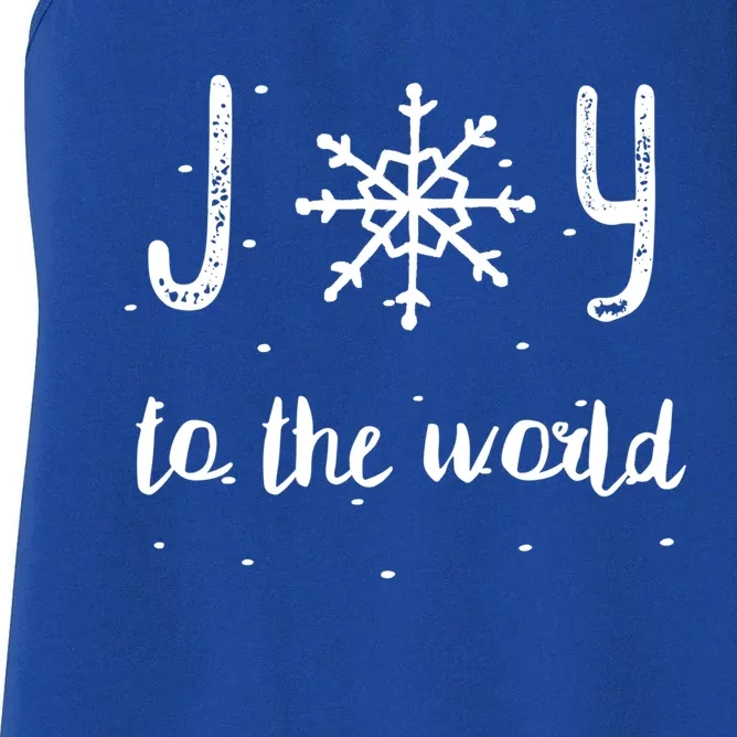 Joy To The World Christmas Snowflake Gift Women's Racerback Tank