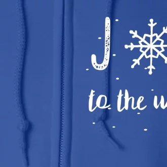 Joy To The World Christmas Snowflake Gift Full Zip Hoodie