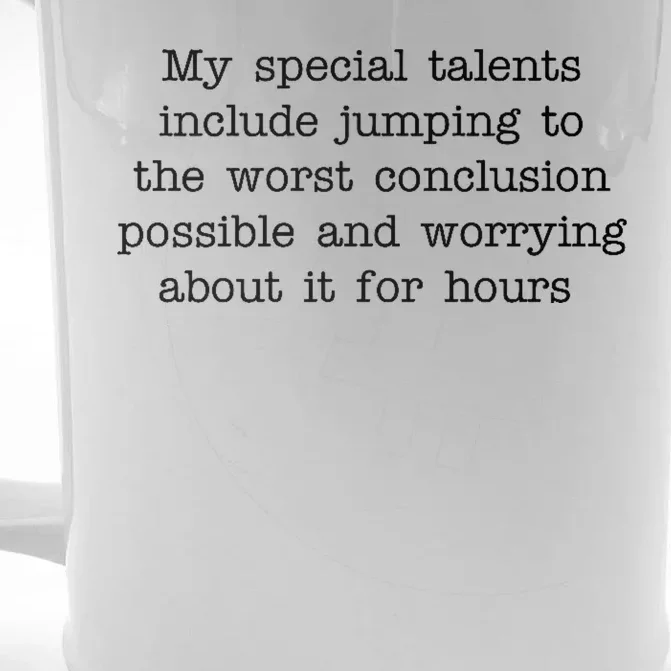 Jumping To The Worst Conclusion Possible Quote Front & Back Beer Stein