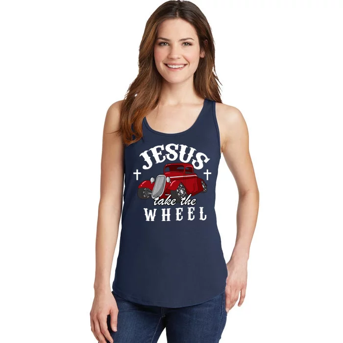 Jesus Take The Wheel Vintage Car Ladies Essential Tank