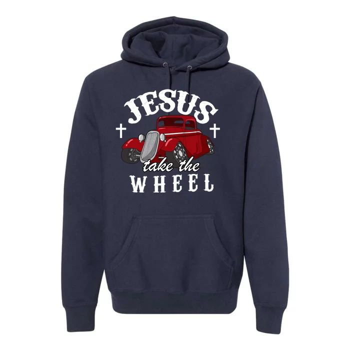 Jesus Take The Wheel Vintage Car Premium Hoodie