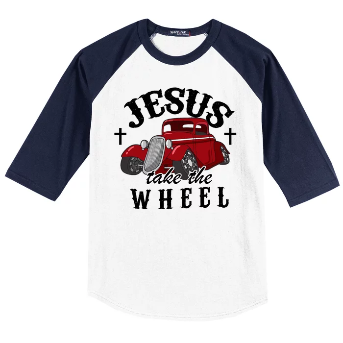 Jesus Take The Wheel Vintage Car Baseball Sleeve Shirt