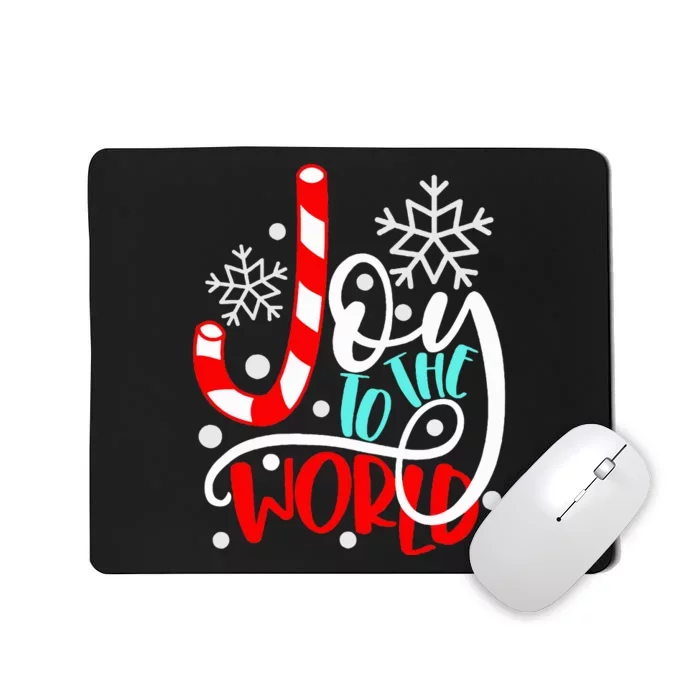 Joy to the World Candy Cane Christmas Mousepad