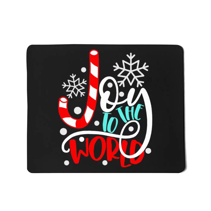 Joy to the World Candy Cane Christmas Mousepad