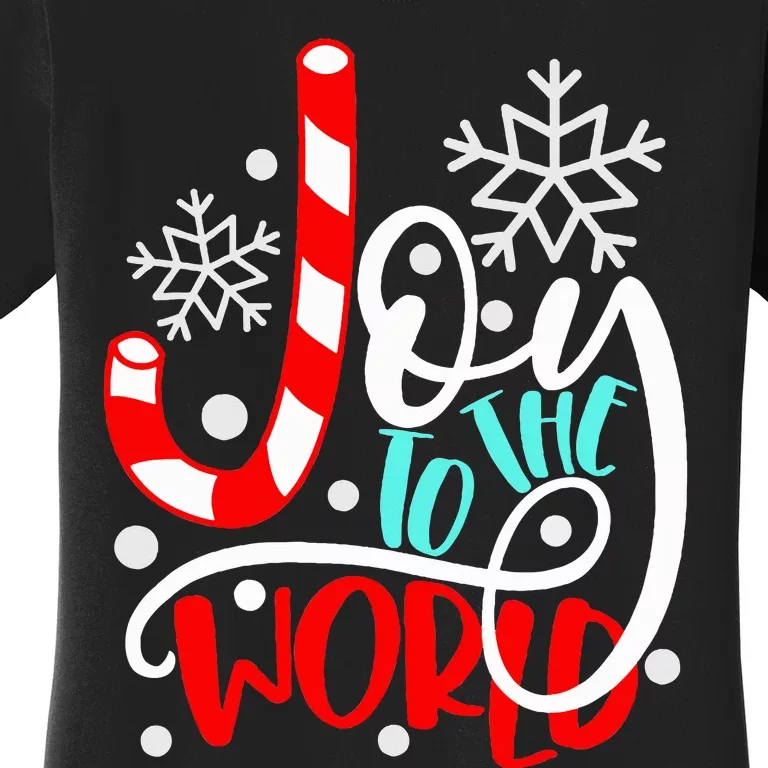 Joy to the World Candy Cane Christmas Women's T-Shirt