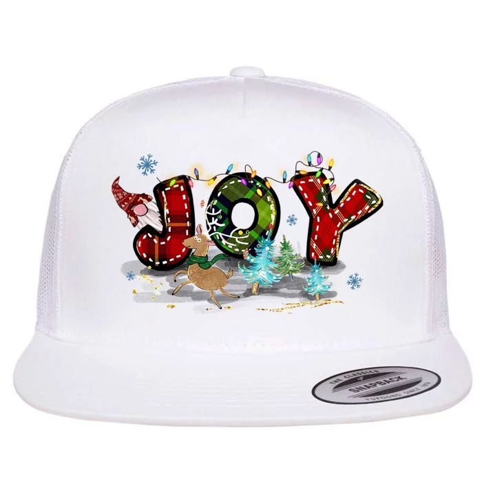 Joy to the World Candy Cane Christmas Flat Bill Trucker Hat