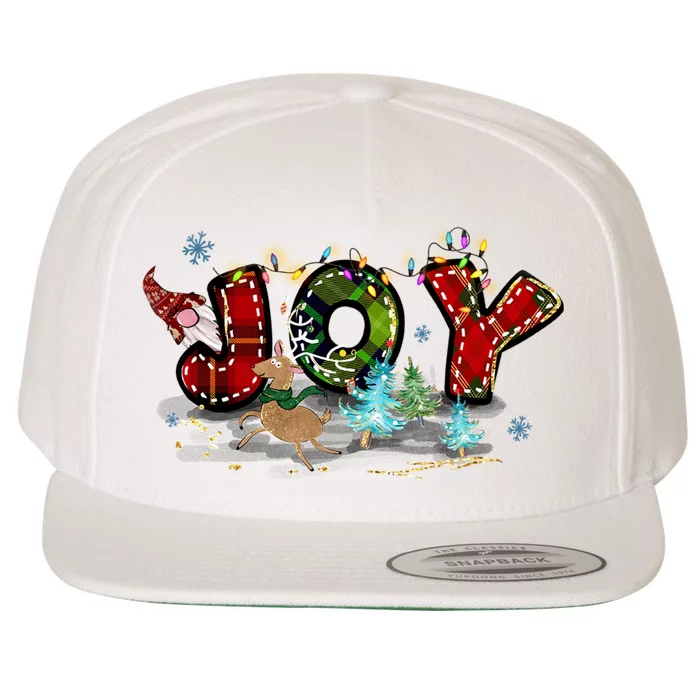 Joy to the World Candy Cane Christmas Wool Snapback Cap