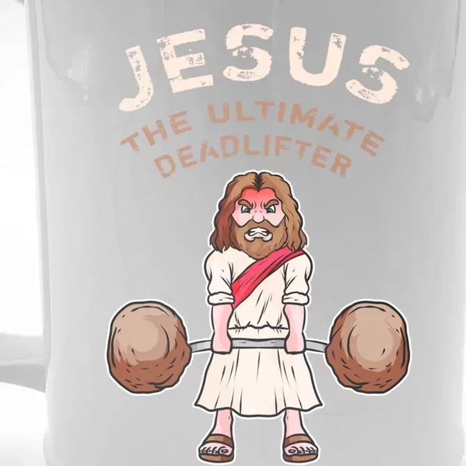 Jesus The Ultimate Deadlifter Funny Jesus Deadlift Gift Front & Back Beer Stein