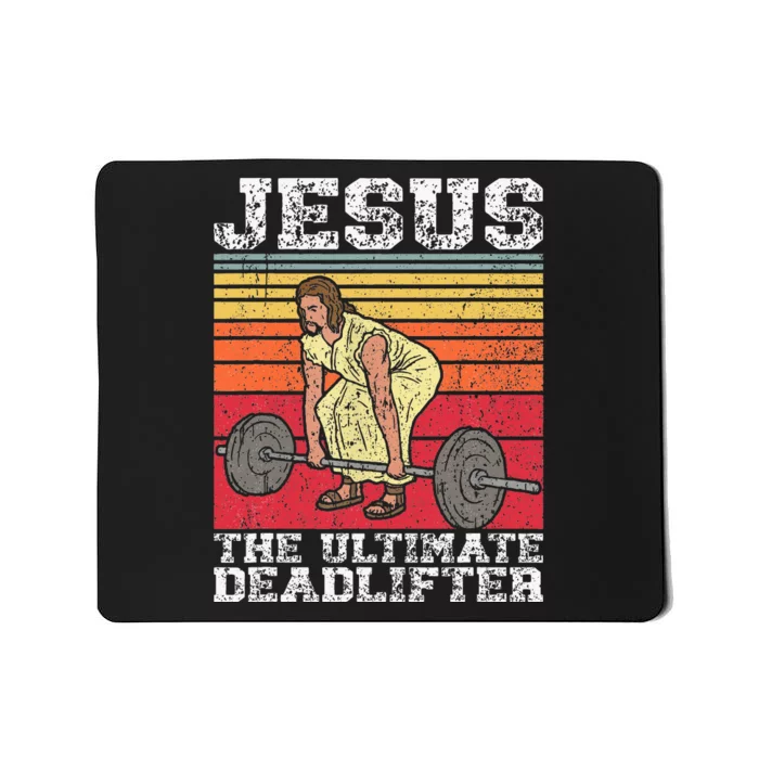 Jesus The Ultimate Deadlifter Funny Gym Bodybuliding Mousepad