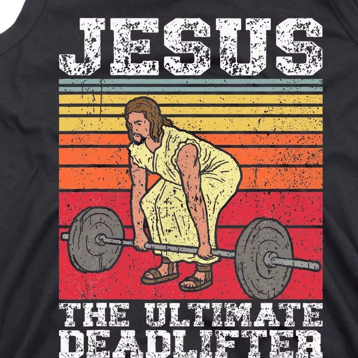 Jesus The Ultimate Deadlifter Funny Gym Bodybuliding Tank Top