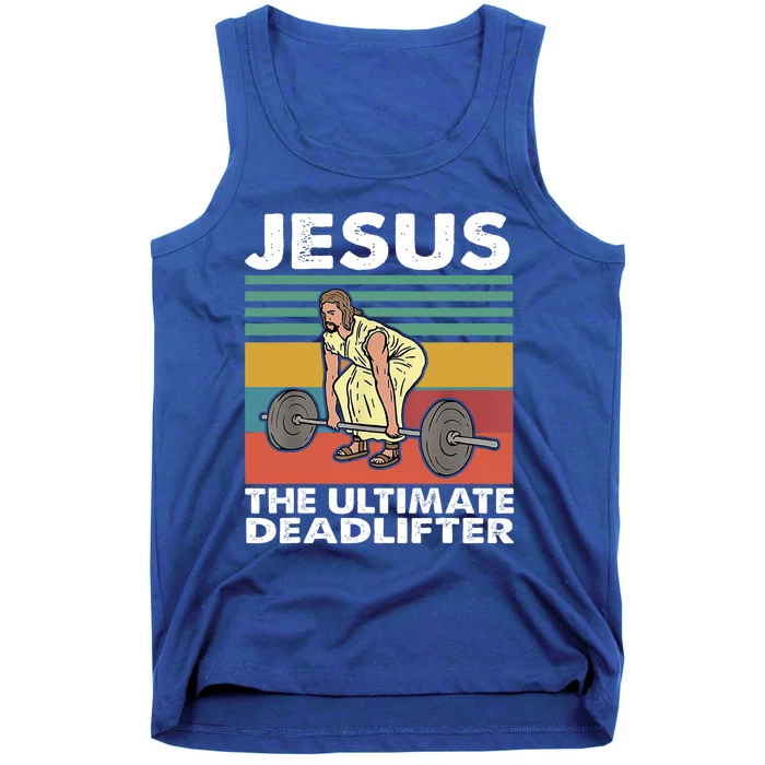 Jesus The Ultimate Deadlifter Funny Jesus Lifting Gym Gift Tank Top